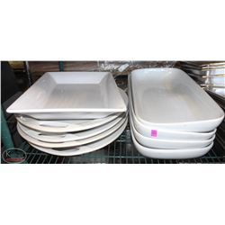 LOT OF 9 ASSORTED LARGE SERVING DISHES