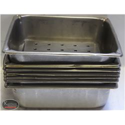 LOT OF SEVEN 1/2 SIZE S/S INSERTS W/ 4 DRIP TRAYS