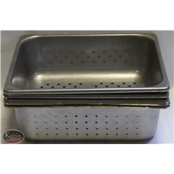 GROUP OF FIVE 1/2 SIZE S/S PERFORATED / STEAM