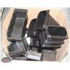 Image 1 : BOX OF BLACK STACKING STORAGE BINS SOLD W/