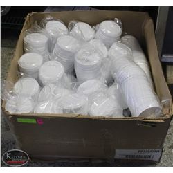1 CASE OF 32 OZ WHITE LIDS, 20 SLEEVES