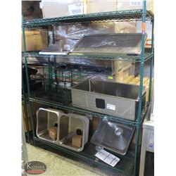 5FT, 4-TIER COMMERCIAL GREEN-WIRE STORAGE RACK