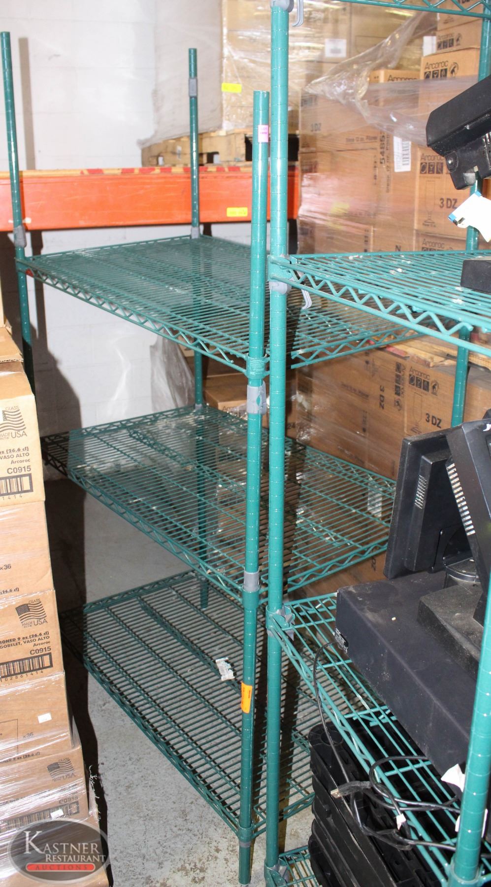 3-TIER COMMERCIAL GREEN-WIRE RACK + EXTRA SHELF