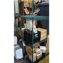 3-TIER COMMERCIAL GREEN-WIRE RACK + EXTRA SHELF