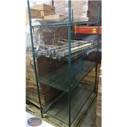 4FT, 4-TIER COMMERCIAL GREEN-WIRE STORAGE RACK