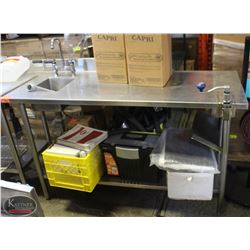 5' WASSERSTROM S/S COMMERCIAL PREP TABLE W/