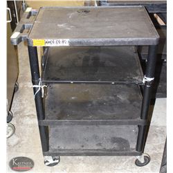 BLACK 3 TIER SERVICE CART W/ ADDED 4TH TIER