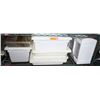 Image 1 : SHELF CONTENTS INCL: 12 RUBBERMAID STORAGE TOTS,