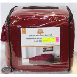 ANTI PILL MICROFLEECE BURGUNDY  KING SIZE SHEET