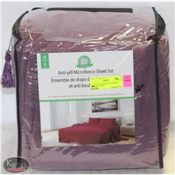 ANTI PILL MICROFLEECE PURPLE QUEEN SIZE SHEET