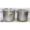 Image 1 : LOT OF 2 ALUMINUM STOCK POTS WITH LIDS