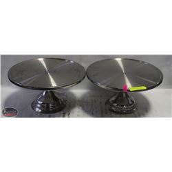 LOT OF 2 STAINLESS STEEL PIZZA/DESSERT SERVING