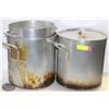 Image 1 : LOT OF 3 ALUMINUM STOCK POTS W/ 1 LID