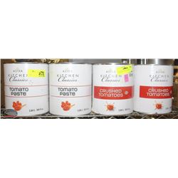 FOUR CLARGE CANS OF TOMATO FOOD PRODUCT