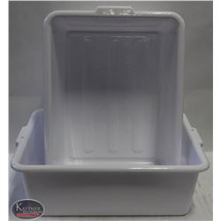TOTE BOX - LOT OF 2 - WHITE  7" DEEP
