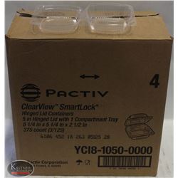 CASE OF SMARTLOOK CLEAR FOOD TAKE-OUT CONTAINERS,