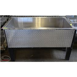 S/S COMMERCIAL ICE BIN ON WOODEN STAND