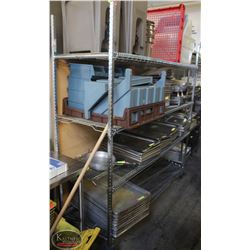 4-TIER CHROME-WIRE COMMERCIAL STORAGE RACK