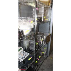 4-TIER CHROME-WIRE COMMERCIAL STORAGE RACK-ON