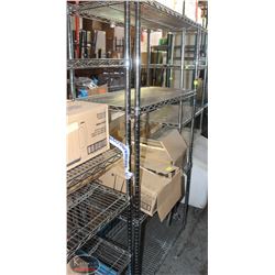 4-TIER CHROME-WIRE COMMERCIAL STORAGE RACK-ON