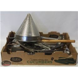 FLAT OF ASSORTED COMMERCIAL KITCHEN UTENSILS
