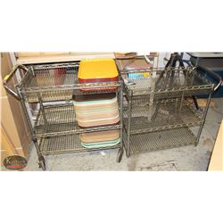 LOT OF 2 COMMERCIAL CHROME WIRE CARTS