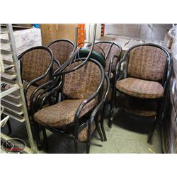 SET OF 6 COMMERCIAL RESTAURANT FABRIC CHAIRS
