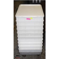 4-WHEEL DOLLY W/ 10 APPROPRIATE BINS-AS THEY COME