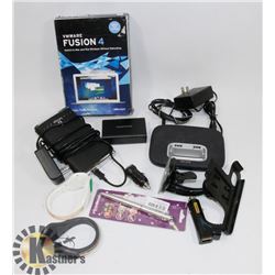 FLAT OF ASSORTED ELECTRONICS INCLUDING BELKIN USB