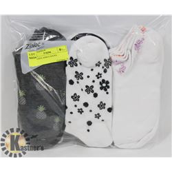 9PK LADIES ANKLE SOCKS.