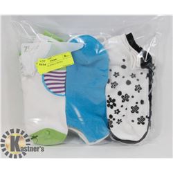 9PK LADIES ANKLE SOCKS.