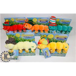 VINTAGE 1999 SET OF 5 LOTS OF LEGS CATERPILLARS