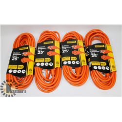 SET OF 4 SHOPRO 25" EXTENSION CORDS