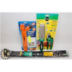 LOT OF NEW ITEMS INCL MIRACLE GRO GARDEN SET, V