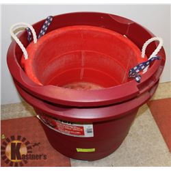 LOT OF TWO 18 GALLON ROUND TOTES