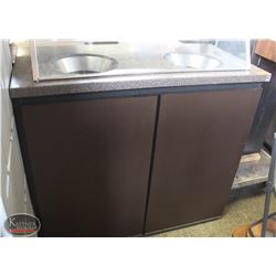MOBILE COMMERCIAL GARBAGE CABINET W/ S/S CHUTES