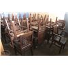 Image 1 : LOT OF 23 BROWN WOODEN CHAIRS WITH LEATHER LIKE