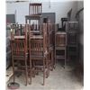 Image 1 : LOT OF 41 BROWN WOODEN BAR STOOLS WITH LEATHER