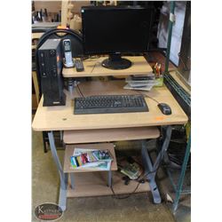 COMPUTER DESKTOP SETUP WITH STAND