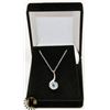 Image 1 : #34-GENUINE SKY  BLUE TOPAZ PENDANT NECKLACE