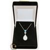 Image 1 : #18-AGATE & TOURMALINE & CZ PENDANT NECKLACE