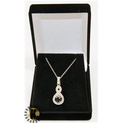 #43-GENUINE BLUE SAPPHIRE PENDANT NECKLACE