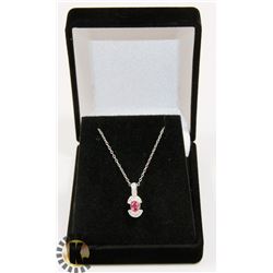 #46-PINK SAPPHIRE PENDANT NECKLACE