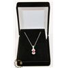 Image 1 : #46-PINK SAPPHIRE PENDANT NECKLACE
