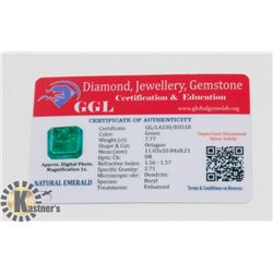 #81-GENUINE EMERALD LOOSE GEMSTONE  7.77CT