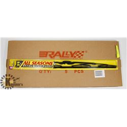 BOX OF 5 ALL SEASON 21" METAL WIPER BLADES.