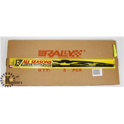 BOX OF 5 ALL SEASON 21" METAL WIPER BLADES.