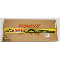 BOX OF 5 ALL SEASON 21" METAL WIPER BLADES.