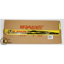 BOX OF 5 ALL SEASON 21" METAL WIPER BLADES.