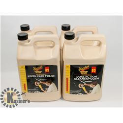 LOT OF 4 MEGUIARS 1 GAL DUAL ACTION CLEANER POLISH